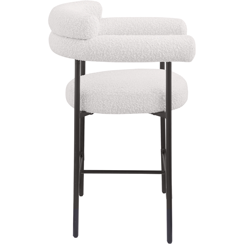 Meridian Furniture Blake Cream Boucle Fabric Counter Stool (Set of 2)