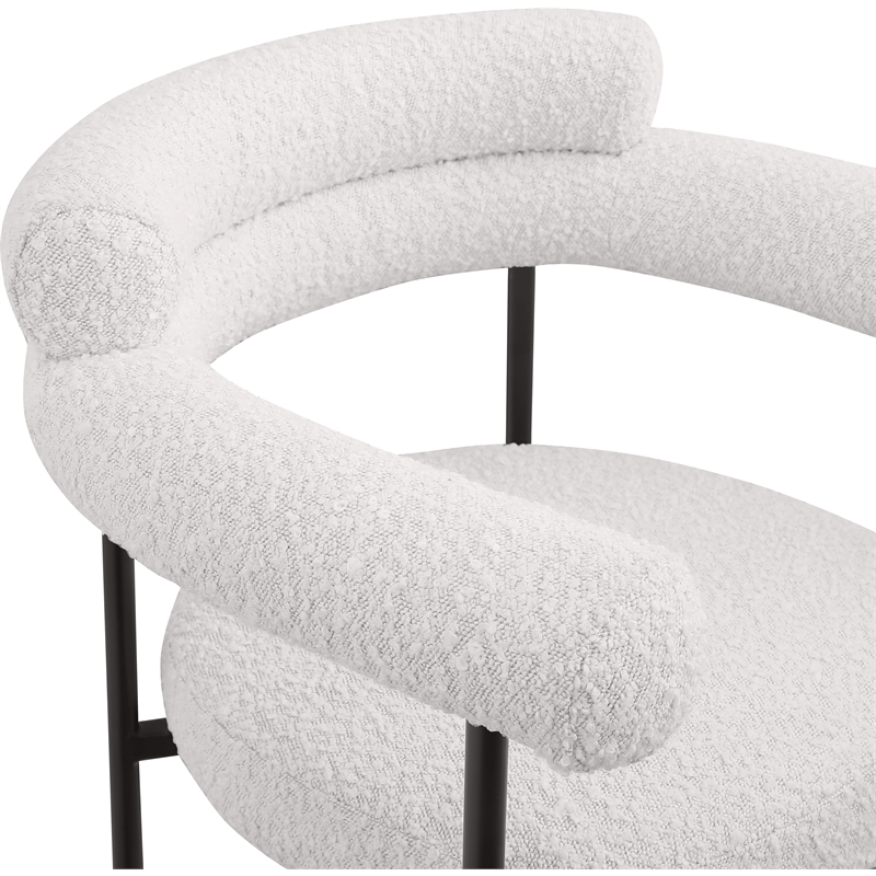 Meridian Furniture Blake Cream Boucle Fabric Counter Stool (Set of 2)