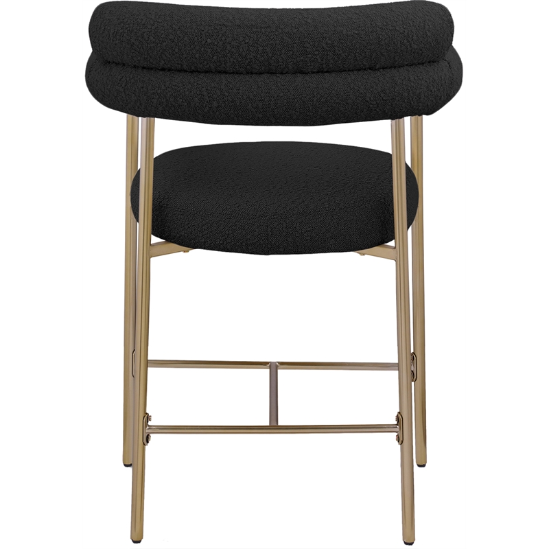Meridian Furniture Blake Black Boucle Fabric Counter Stool (Set of 2)