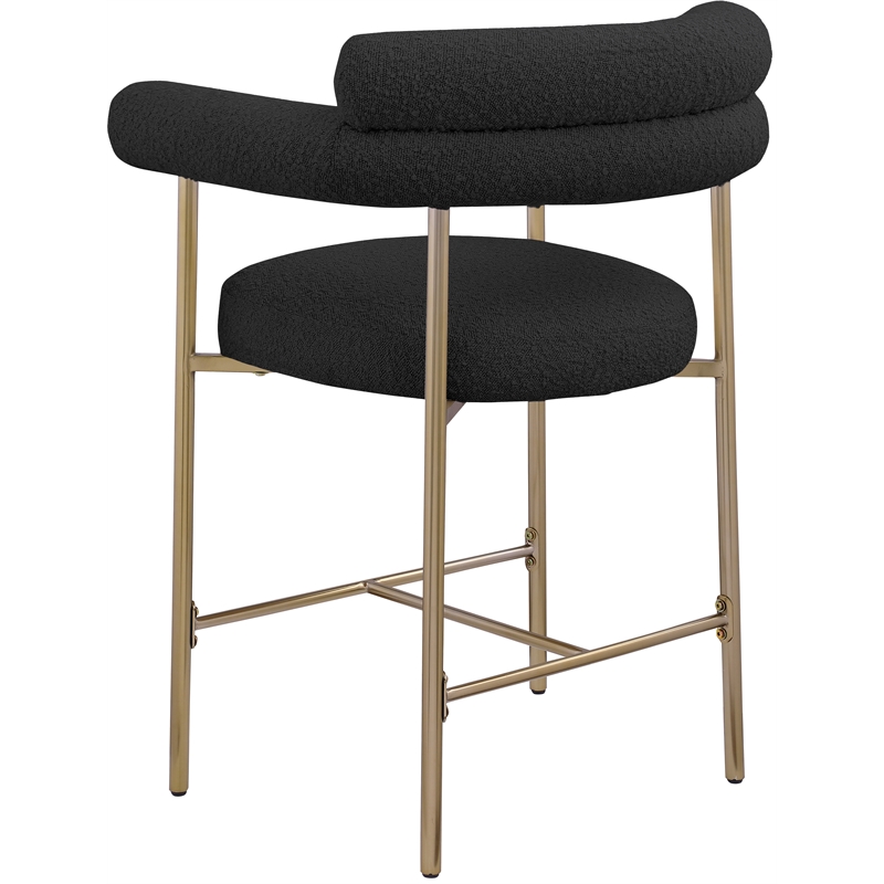 Meridian Furniture Blake Black Boucle Fabric Counter Stool (Set of 2)