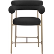 Meridian Furniture Blake Black Boucle Fabric Counter Stool (Set of 2)