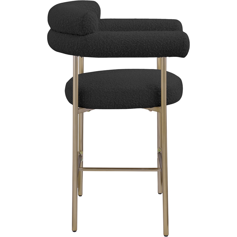 Meridian Furniture Blake Black Boucle Fabric Counter Stool (Set of 2)