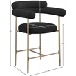 Meridian Furniture Blake Black Boucle Fabric Counter Stool (Set of 2)