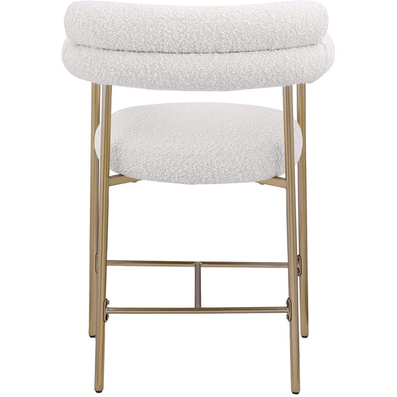 Meridian Furniture Blake Cream Boucle Fabric Counter Stool (Set of 2)
