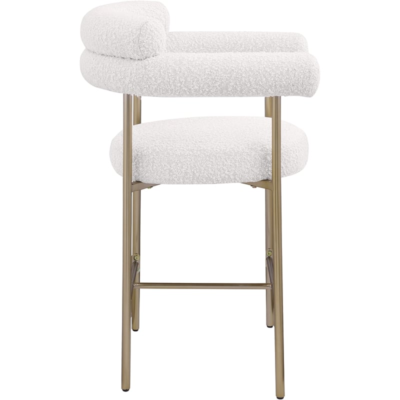 Meridian Furniture Blake Cream Boucle Fabric Counter Stool (Set of 2)