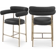 Meridian Furniture Blake Black Boucle Fabric Counter Stool (Set of 2)