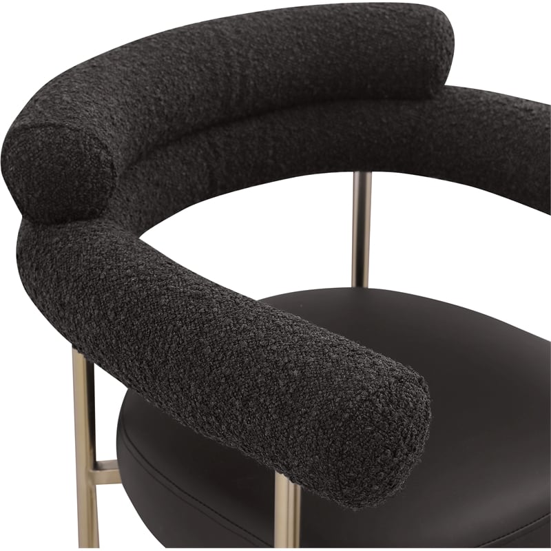Meridian Furniture Blake Black Boucle Fabric Counter Stool (Set of 2)