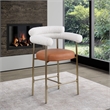 Meridian Furniture Blake Cognac Boucle Fabric Counter Stool (Set of 2)