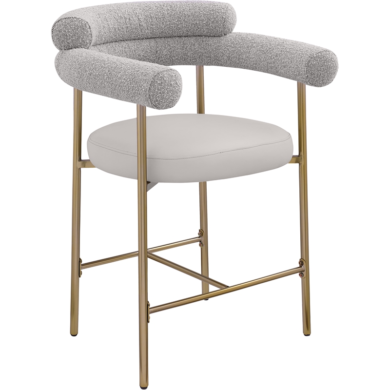 Meridian Furniture Blake Taupe Boucle Fabric Counter Stool (Set of 2)