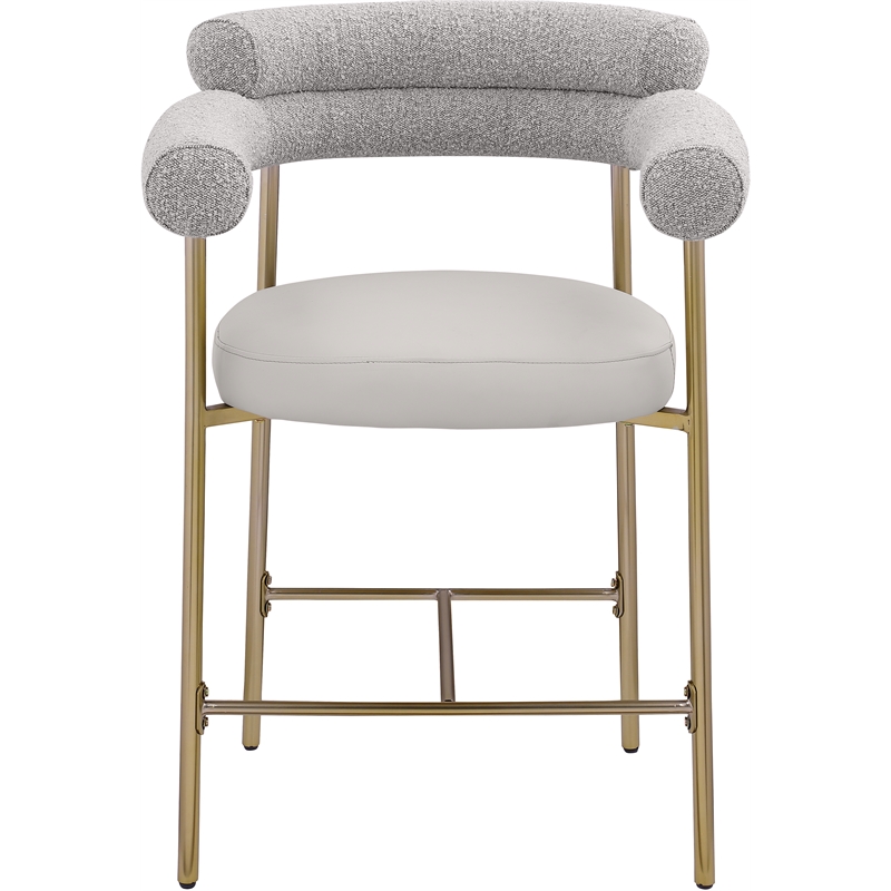 Meridian Furniture Blake Taupe Boucle Fabric Counter Stool (Set of 2)