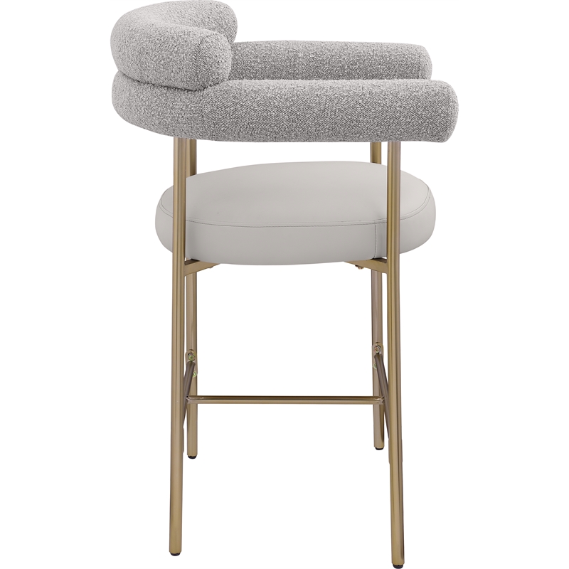 Meridian Furniture Blake Taupe Boucle Fabric Counter Stool (Set of 2)