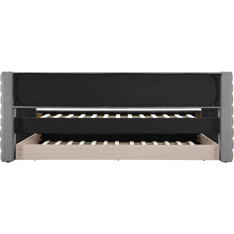 Meridian Furniture Beverly Grey Vegan Leather Twin Daybed