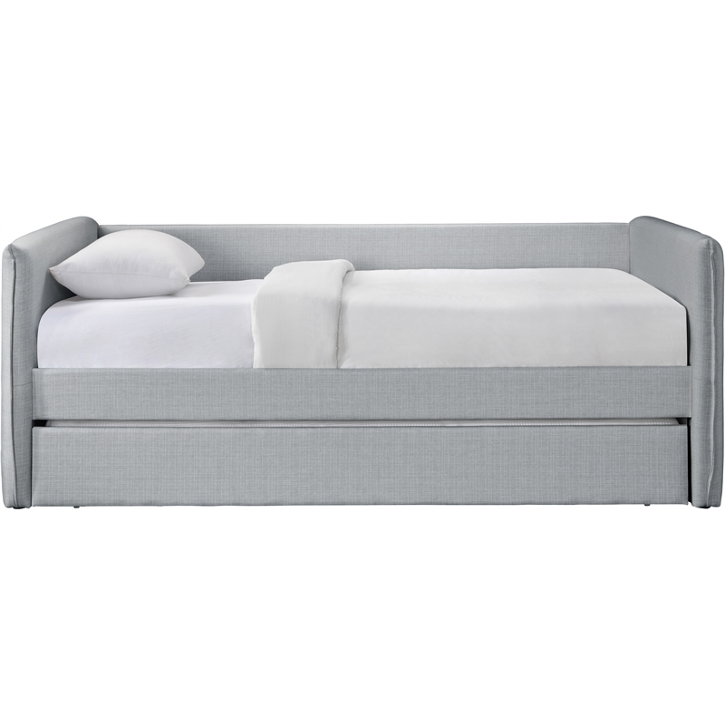 Meridian Furniture Colton Grey Linen Textured Fabric Twin Daybed