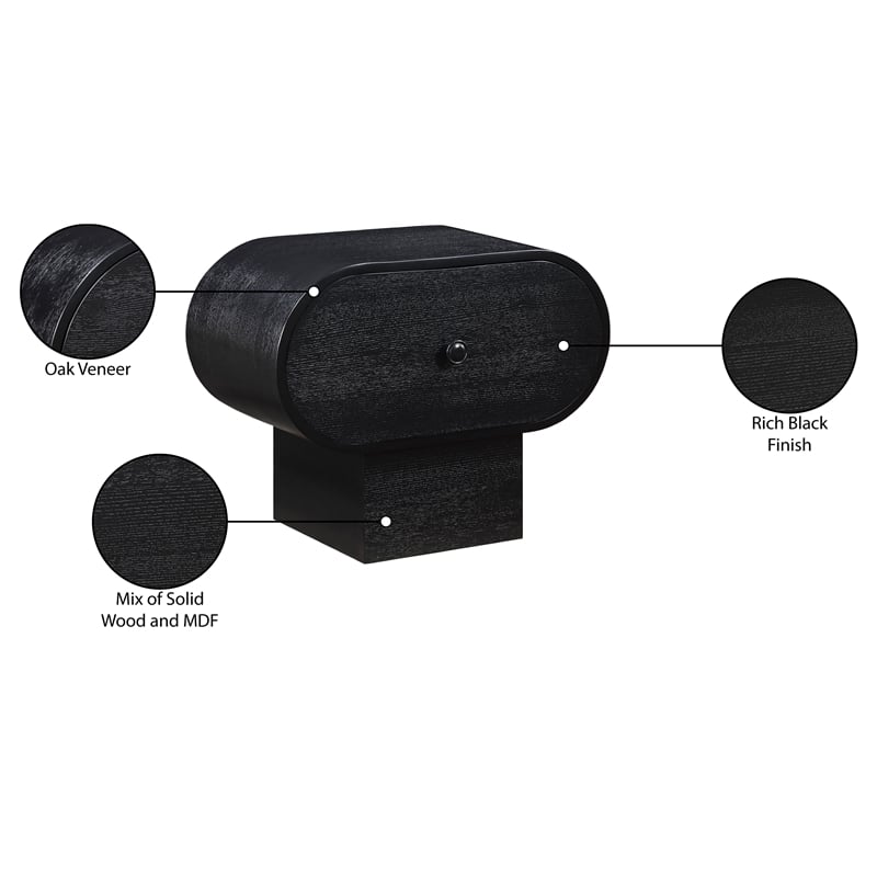 Meridian Furniture Harlow Black Night Stand