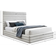 Meridian Furniture Maxwell Cream Linen Textured Fabric King Bed
