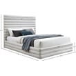 Meridian Furniture Maxwell Cream Linen Textured Fabric King Bed