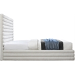Meridian Furniture Maxwell Cream Linen Textured Fabric Queen Bed