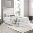 Meridian Furniture Maxwell Cream Linen Textured Fabric Twin Bed
