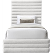 Meridian Furniture Maxwell Cream Linen Textured Fabric Twin Bed
