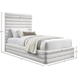 Meridian Furniture Maxwell Cream Linen Textured Fabric Twin Bed