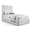 Meridian Furniture Maxwell Cream Linen Textured Fabric Twin Bed