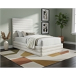 Meridian Furniture Maxwell Cream Linen Textured Fabric Twin Bed
