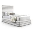 Meridian Furniture Maxwell Cream Linen Textured Fabric Twin Bed