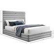 Meridian Furniture Maxwell Grey Linen Textured Fabric Queen Bed