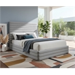 Meridian Furniture Maxwell Grey Linen Textured Fabric Queen Bed