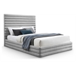 Meridian Furniture Maxwell Grey Linen Textured Fabric Queen Bed