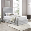 Meridian Furniture Maxwell Grey Linen Textured Fabric Twin Bed