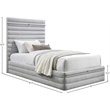 Meridian Furniture Maxwell Grey Linen Textured Fabric Twin Bed