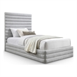 Meridian Furniture Maxwell Grey Linen Textured Fabric Twin Bed