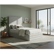 Meridian Furniture Maxwell Grey Linen Textured Fabric Twin Bed