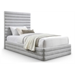Meridian Furniture Maxwell Grey Linen Textured Fabric Twin Bed