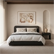 Meridian Furniture Rigby Black Boucle Fabric Queen Bed