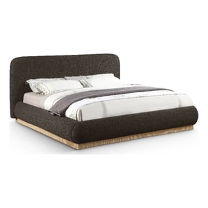 Meridian Furniture Rigby Brown Boucle Fabric Queen Bed