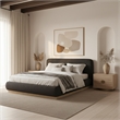 Meridian Furniture Rigby Brown Boucle Fabric Queen Bed