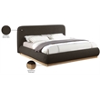 Meridian Furniture Rigby Brown Boucle Fabric Queen Bed