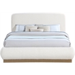Meridian Furniture Rigby Cream Boucle Fabric Queen Bed