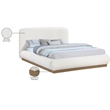 Meridian Furniture Rigby Cream Boucle Fabric Queen Bed