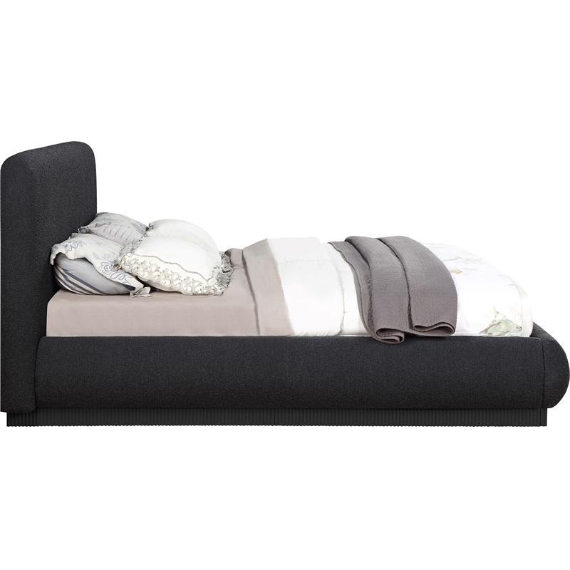 Meridian Furniture Rigby Black Boucle Fabric Queen Bed