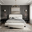 Meridian Furniture Rigby Cream Boucle Fabric King Bed