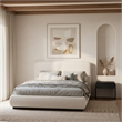 Meridian Furniture Rigby Cream Boucle Fabric Queen Bed