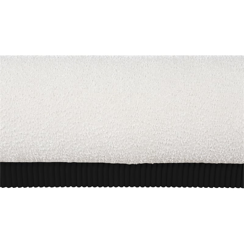 Meridian Furniture Rigby Cream Boucle Fabric Queen Bed