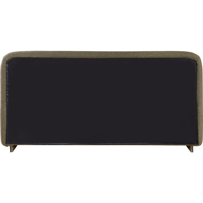 Meridian Furniture Rigby Olive Boucle Fabric Queen Bed