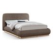 Meridian Furniture Rigby Brown Linen Textured Fabric King Bed