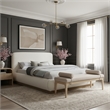 Meridian Furniture Rigby Cream Linen Textured Fabric King Bed
