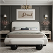 Meridian Furniture Rigby Cream Linen Textured Fabric King Bed