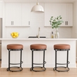 Meridian Furniture Madison Cognac Vegan Leather Counter Stool (Set of 2)